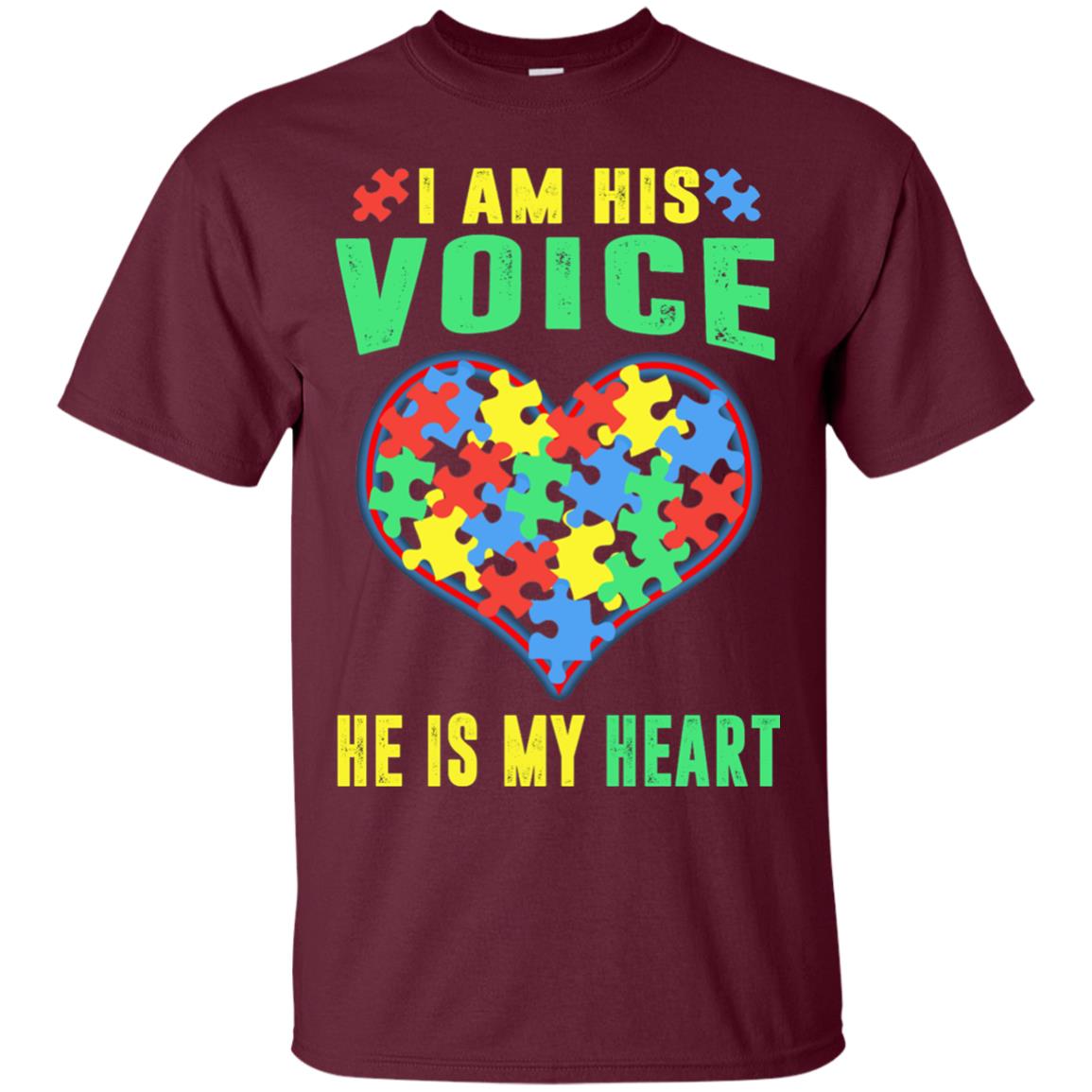 Autism Awareness Shirt He Is My Heart Maroon
