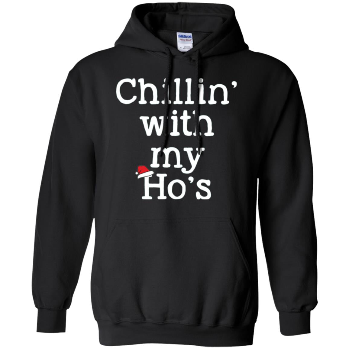 Christmas T-shirt Chillin With My Ho_s Black
