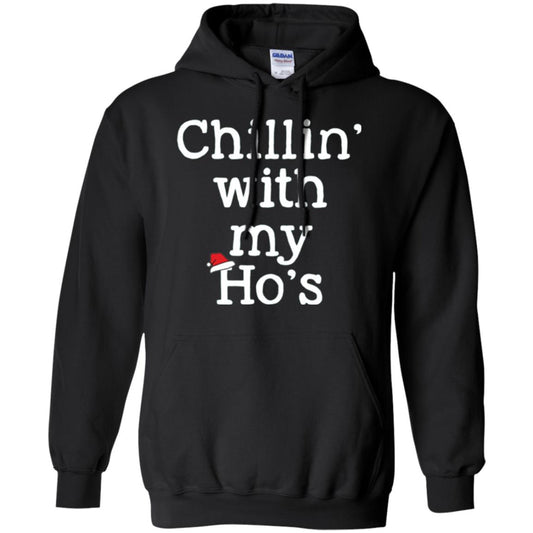 Christmas T-shirt Chillin With My Ho_s Black