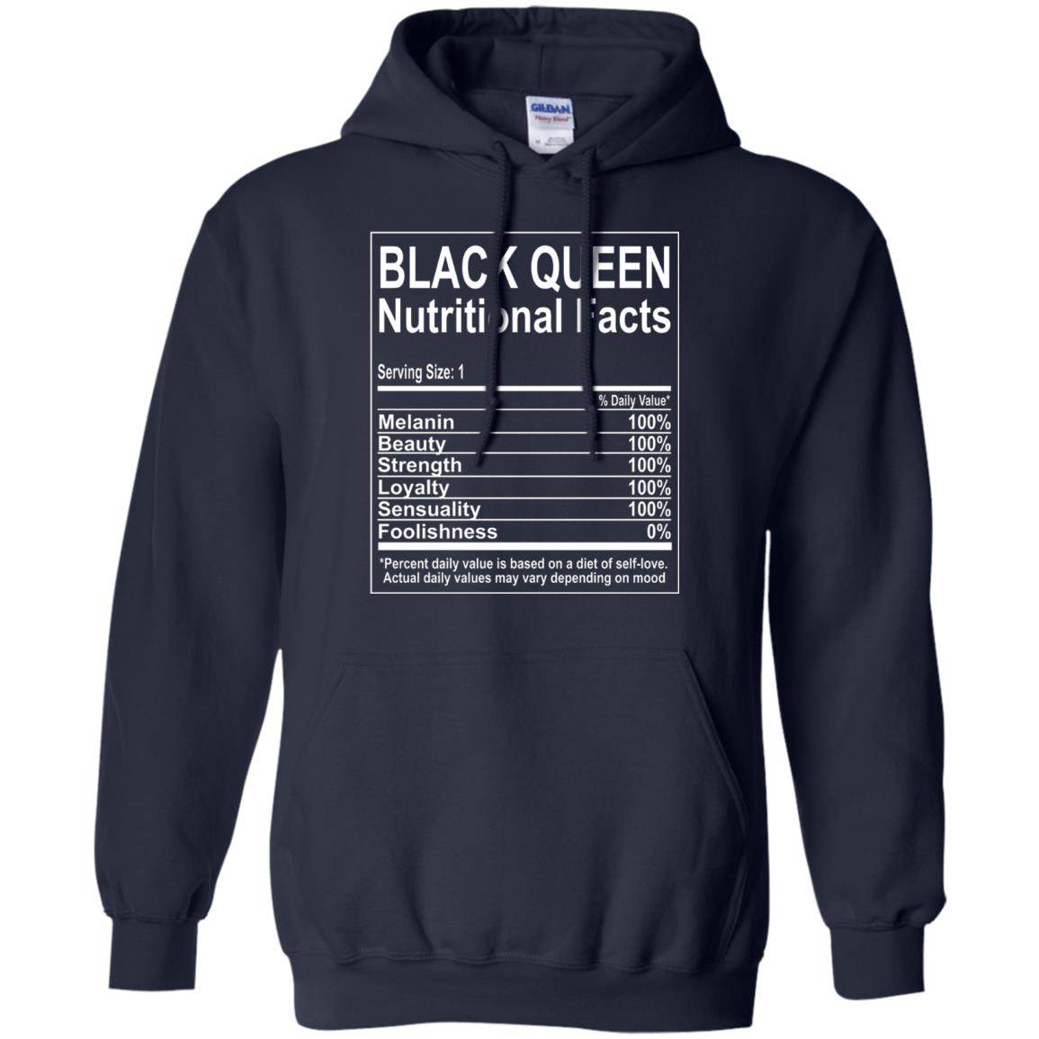 Black Queen Nutritional Facts T-shirt Self Love Navy