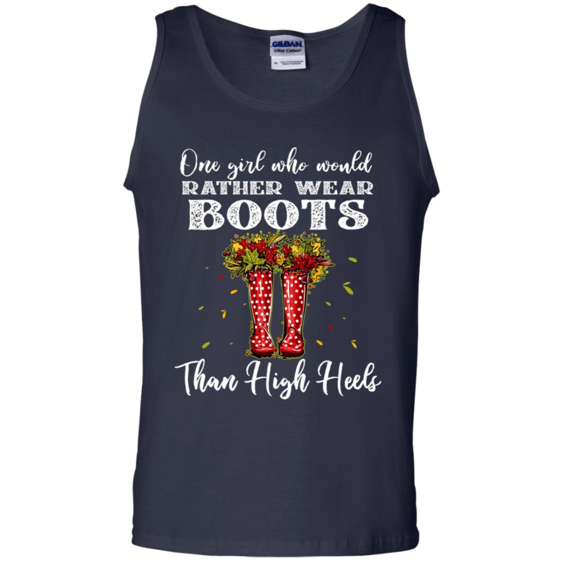 One Girl Who Would Rather Wear Boots Than High Heels Shirt Navy