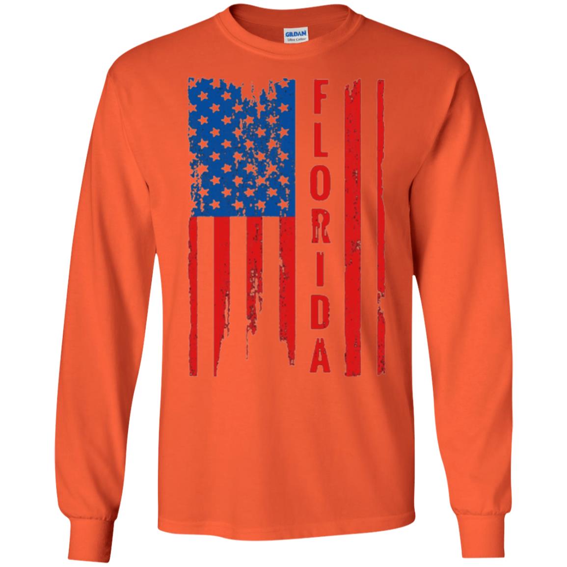 Florida State T-shirt American Flag Orange