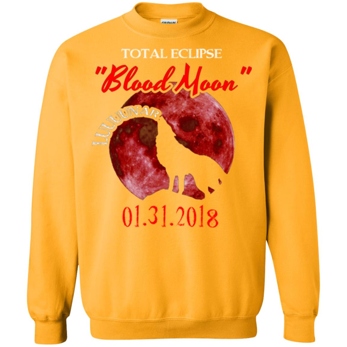 Eclipse T-shirt Total Eclipse Luuuunar Blood Moon Gold