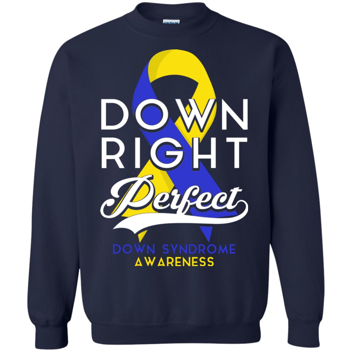 Down Right Perfect Down Syndrome Awareness T-shirt Navy