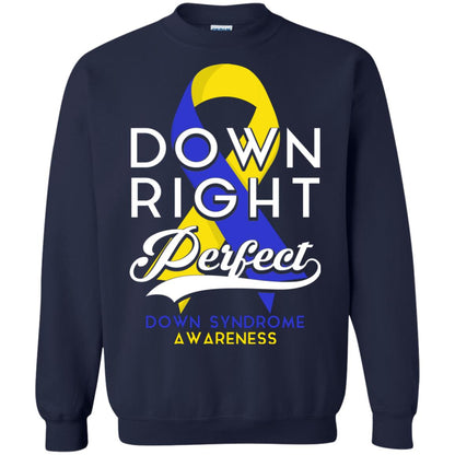 Down Right Perfect Down Syndrome Awareness T-shirt Navy