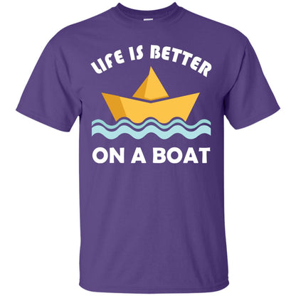 Life Is Better On Boat Boating And Sailing T-shirt Purple