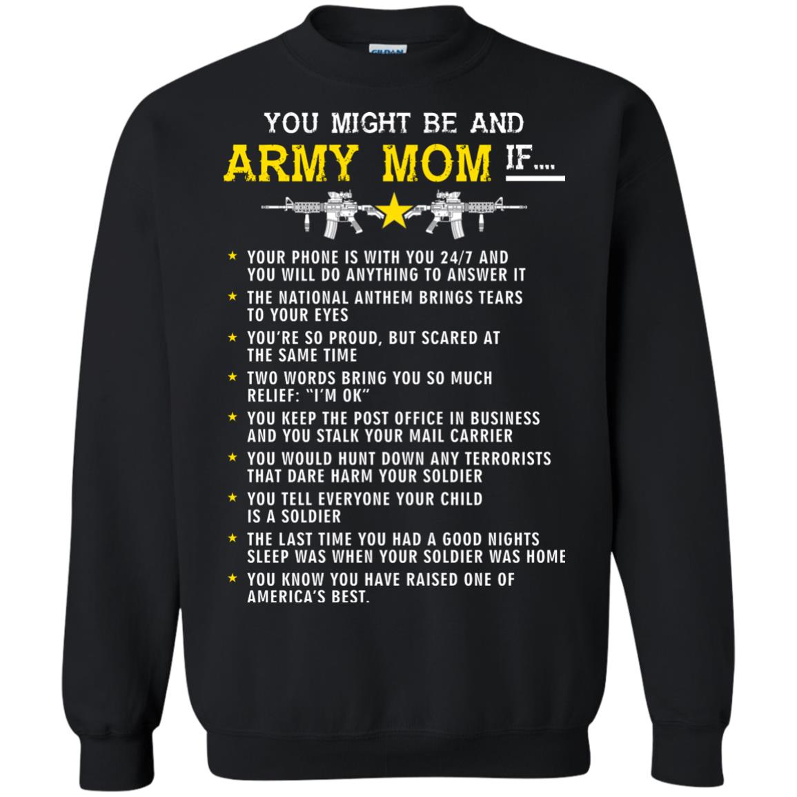 Veteran T-shirt You Might Be An Army Mom If Black