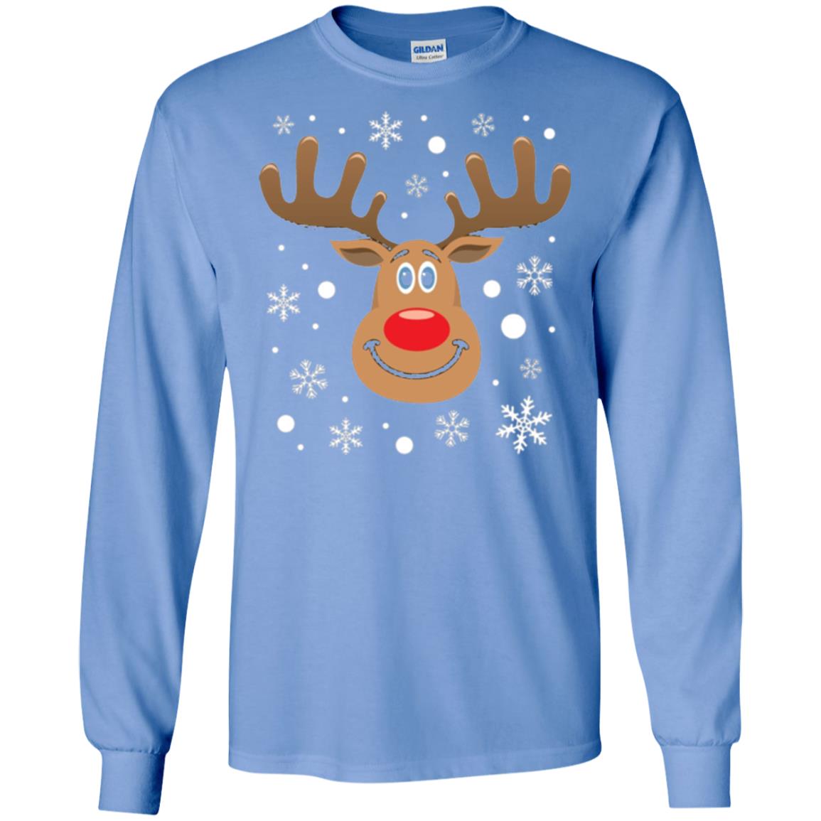 Christmas T-shirt Reindeer Merry Christmas Carolina Blue