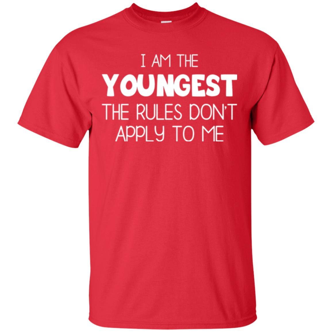 Family T-shirt I Am The Youngest The Rules Don't Apply To Me Red
