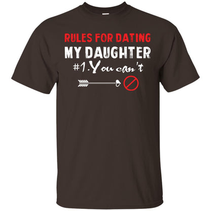 Rules For Dating My Daughter Cool My Daughter T-shirt For Parents Dark Chocolate