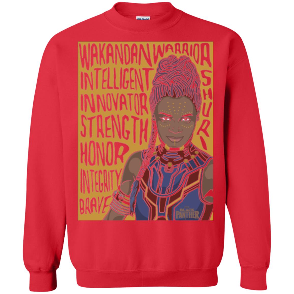 Black Panther Movie Shuri Word Art T-shirt Red