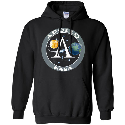 Apollo Program Moon Landing Patch Print Nasa Astronomy T-shirt Black
