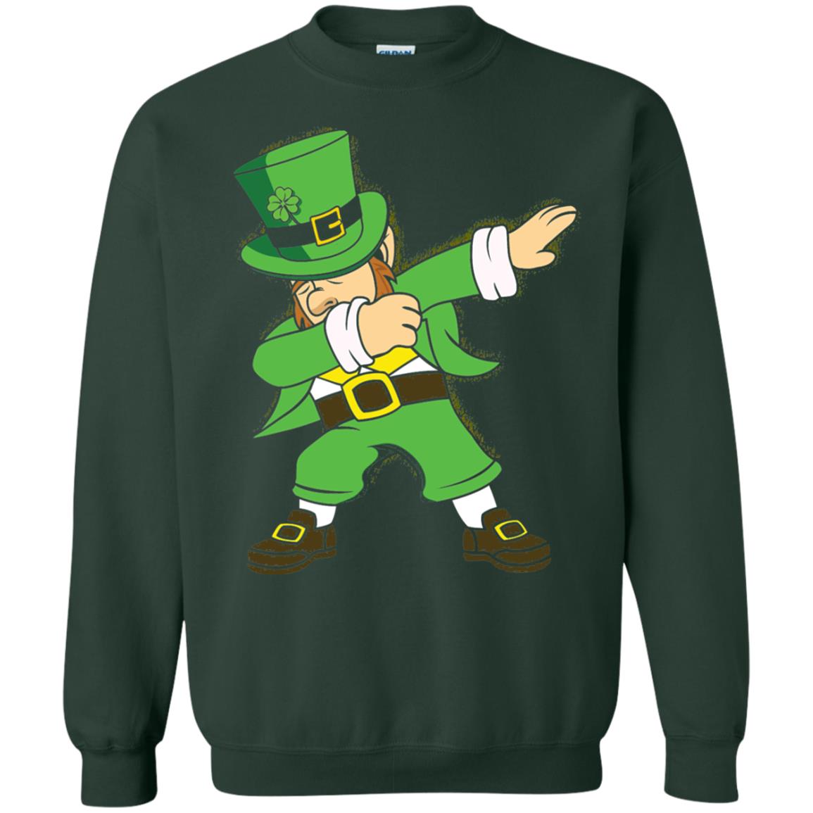Dabbing Leprechaun Irish Dab Dance St Patrick_s Day T-shirt Forest Green