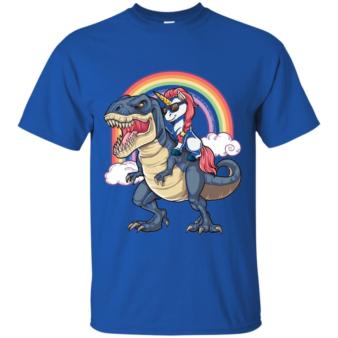 Unicorn Riding Dinosaur Shirt Unicorns Rainbow Royal