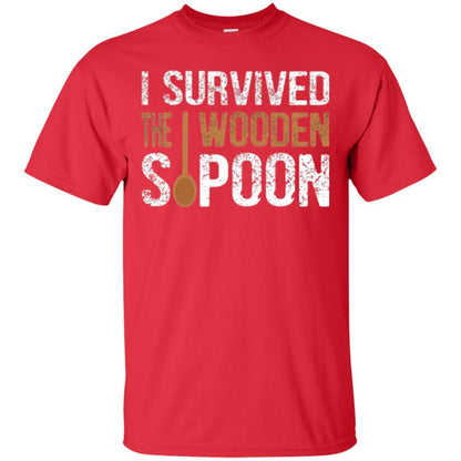 Spoon T-shirt I Survived The Wooden Spoon Red