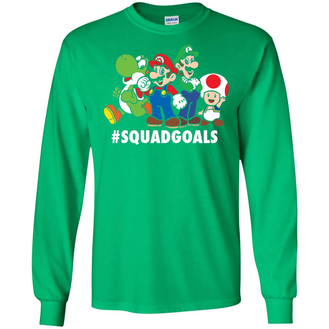 Nintendo Super Mario Luigi #squadgoals Gamer T-shirt Irish Green