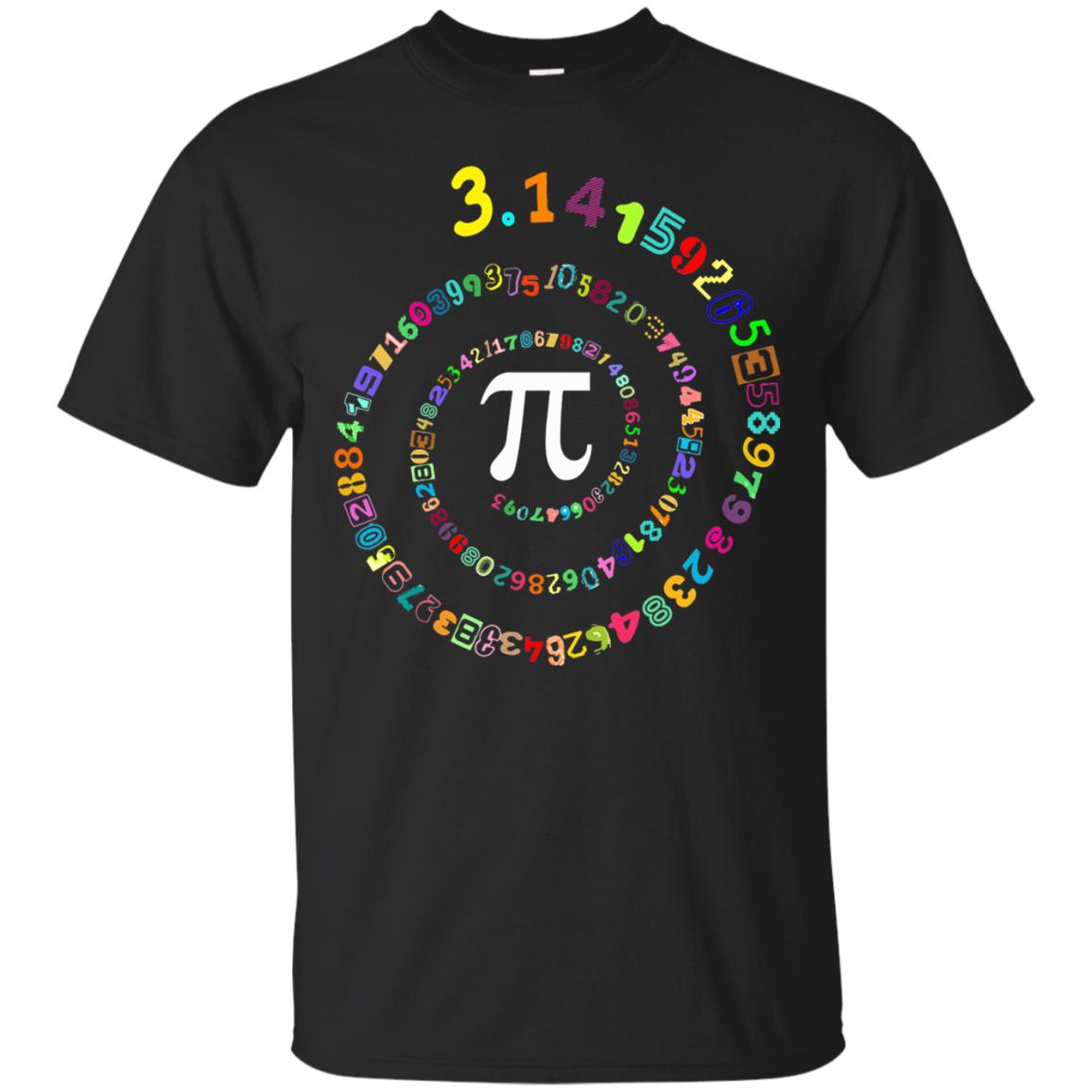 Pi Spiral Novelty Pi Day T-shirt Black