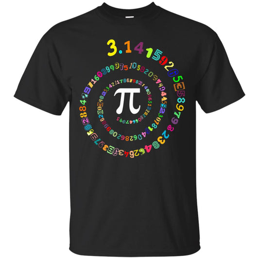 Pi Spiral Novelty Pi Day T-shirt Black
