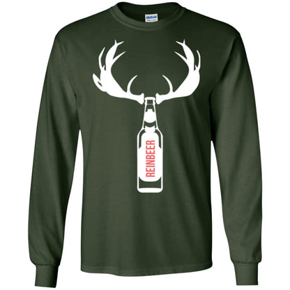 Christmas T-shirt Funny Christmas Reinbeer Forest Green