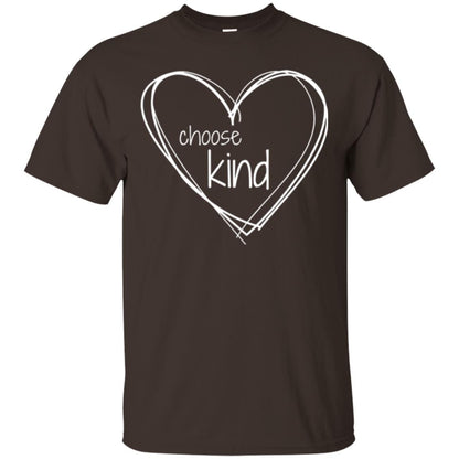 Anti-bullying T-shirt Choose Kind In White Heart Dark Chocolate