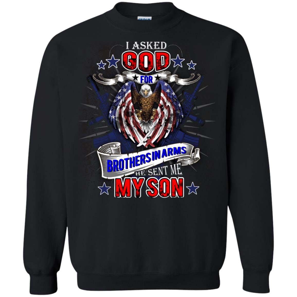 God Sent Me My Veteran Son Daddy T-shirt Black