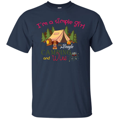 I’m A Simple Girl I Love Beagle Camping And Wine Shirt Navy