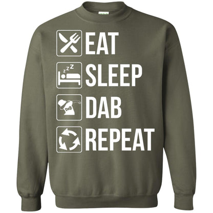 Funny Eat Sleep Dab Repeat T-shirt Military Green