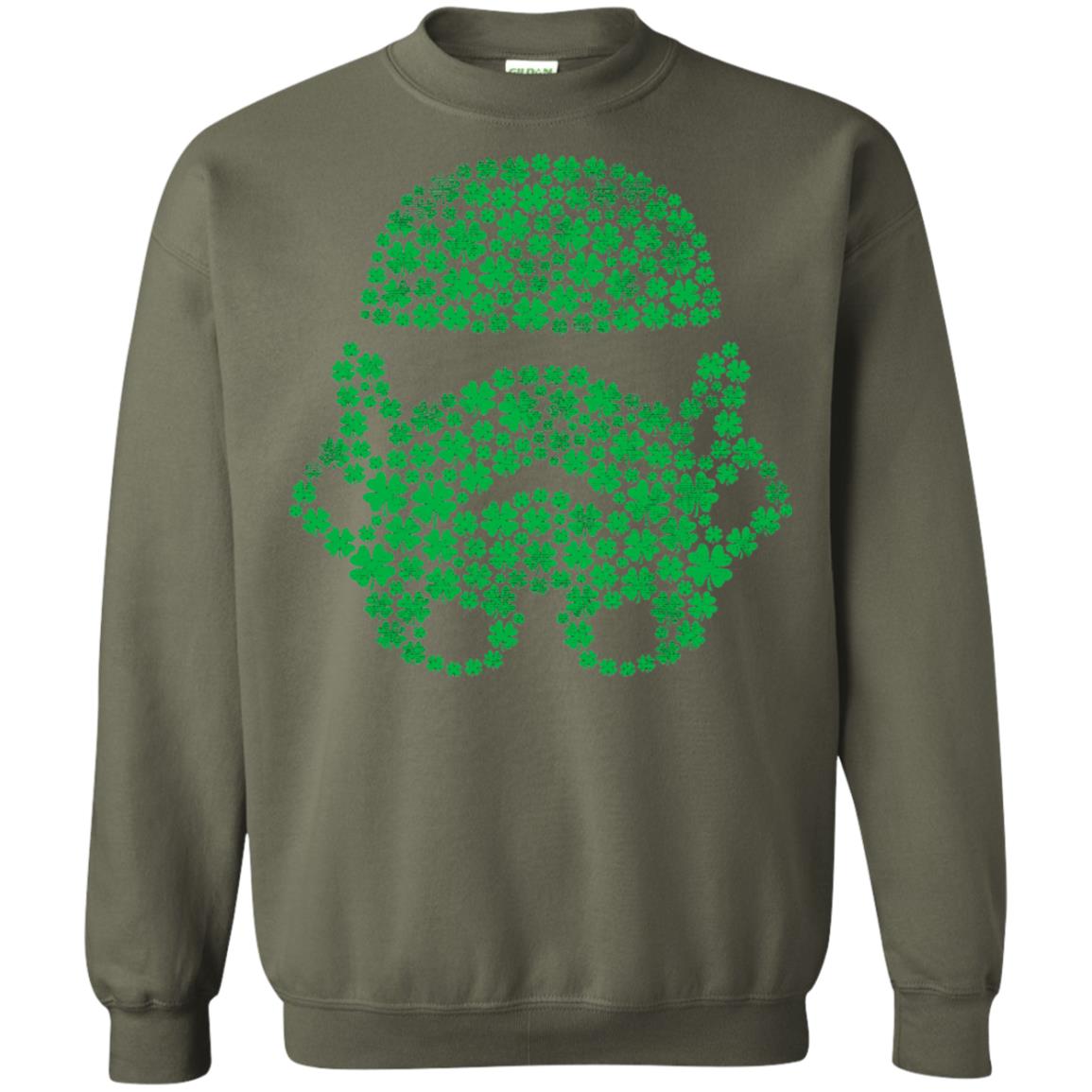 Stormtrooper Clovers St. Patrick_s Graphic T-shirt Military Green