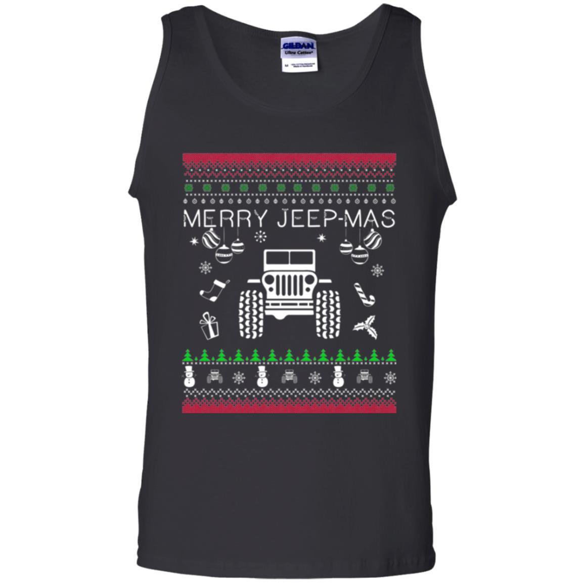 Christmas T-shirt Mery Jeep-mas Jeep Ugly Black