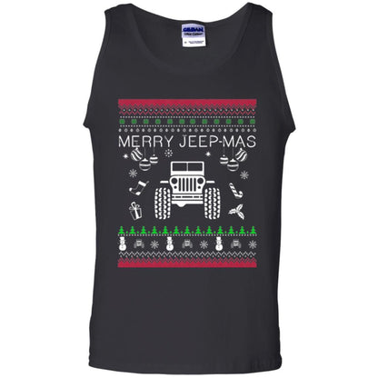 Christmas T-shirt Mery Jeep-mas Jeep Ugly Black