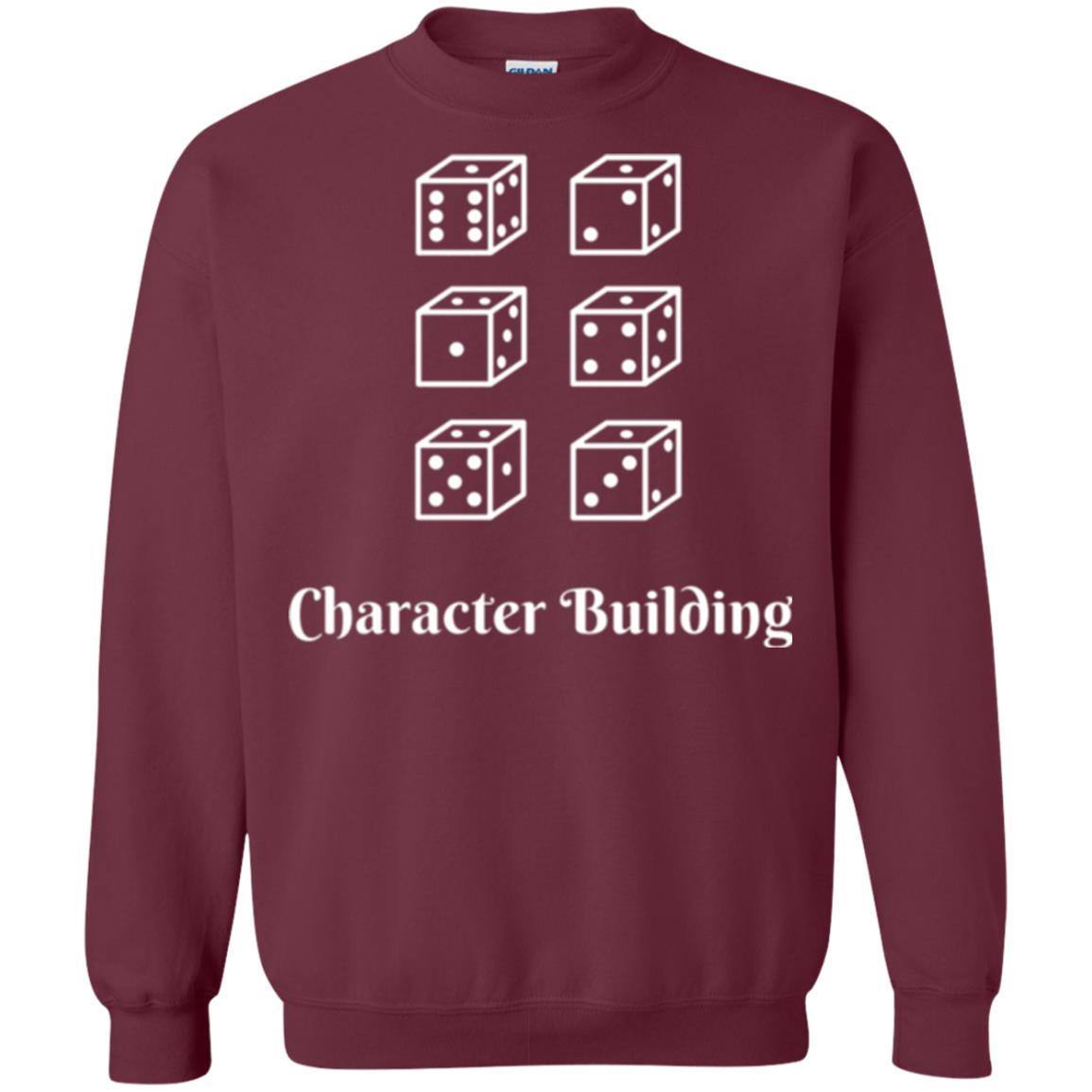 Gamer T-shirt Character Building Rolling Dice Maroon