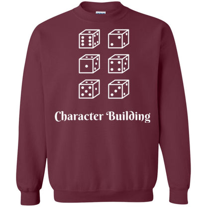 Gamer T-shirt Character Building Rolling Dice Maroon