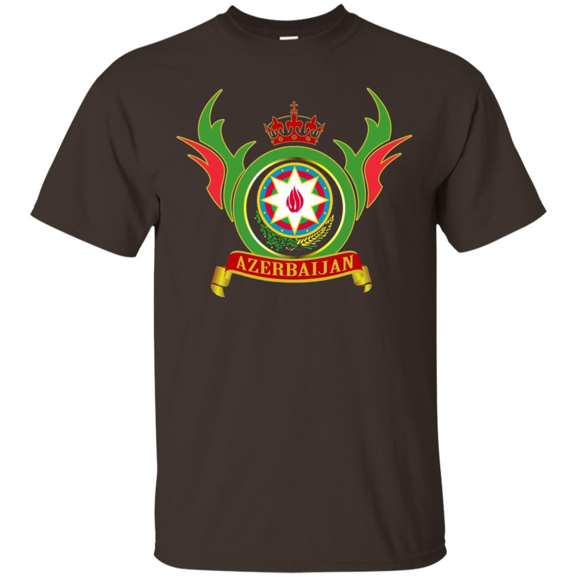 Azerbaijan Arms Coat Flag T-shirt Dark Chocolate