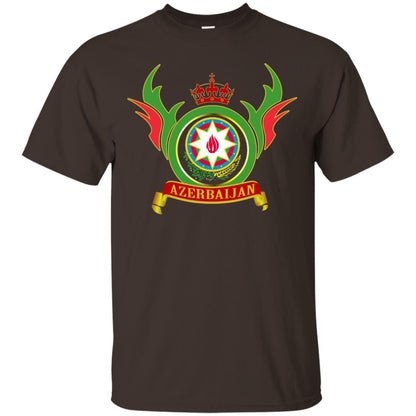 Azerbaijan Arms Coat Flag T-shirt Dark Chocolate