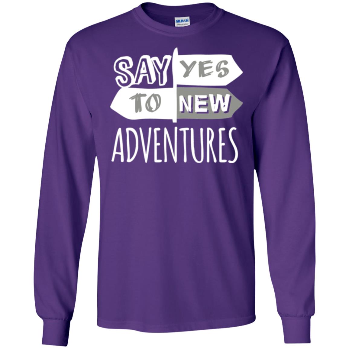 Say Yes To New Adventures Travel Explore Wanderlust T-shirt Purple