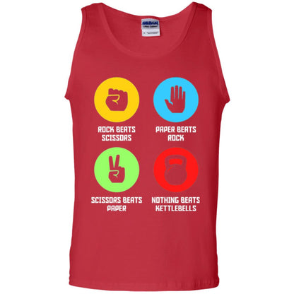 Fitness Gym Sports T-shirt Funny Nothing Beats Kettlebells Red