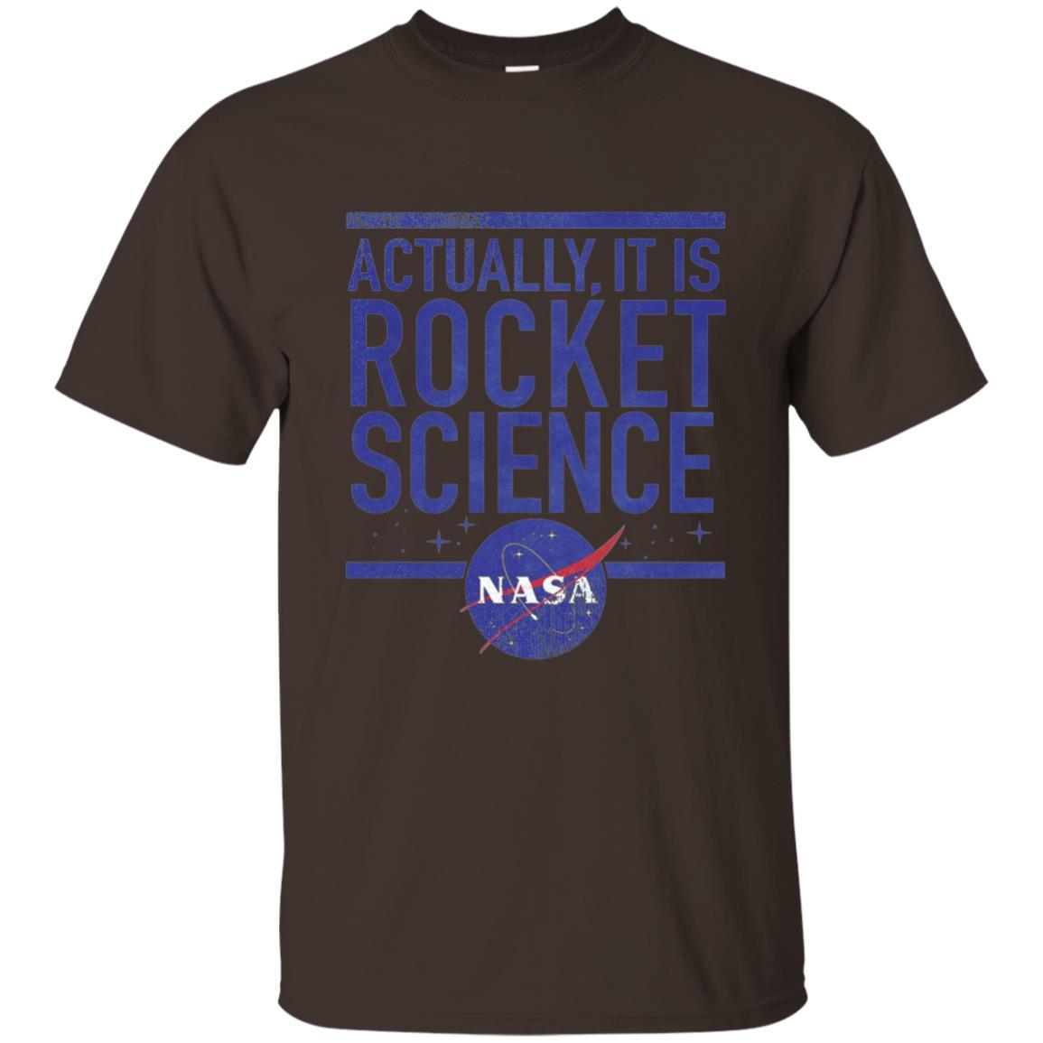 Science T-Shirt Actually It Is Rocket Science Graphic Dark Chocolate