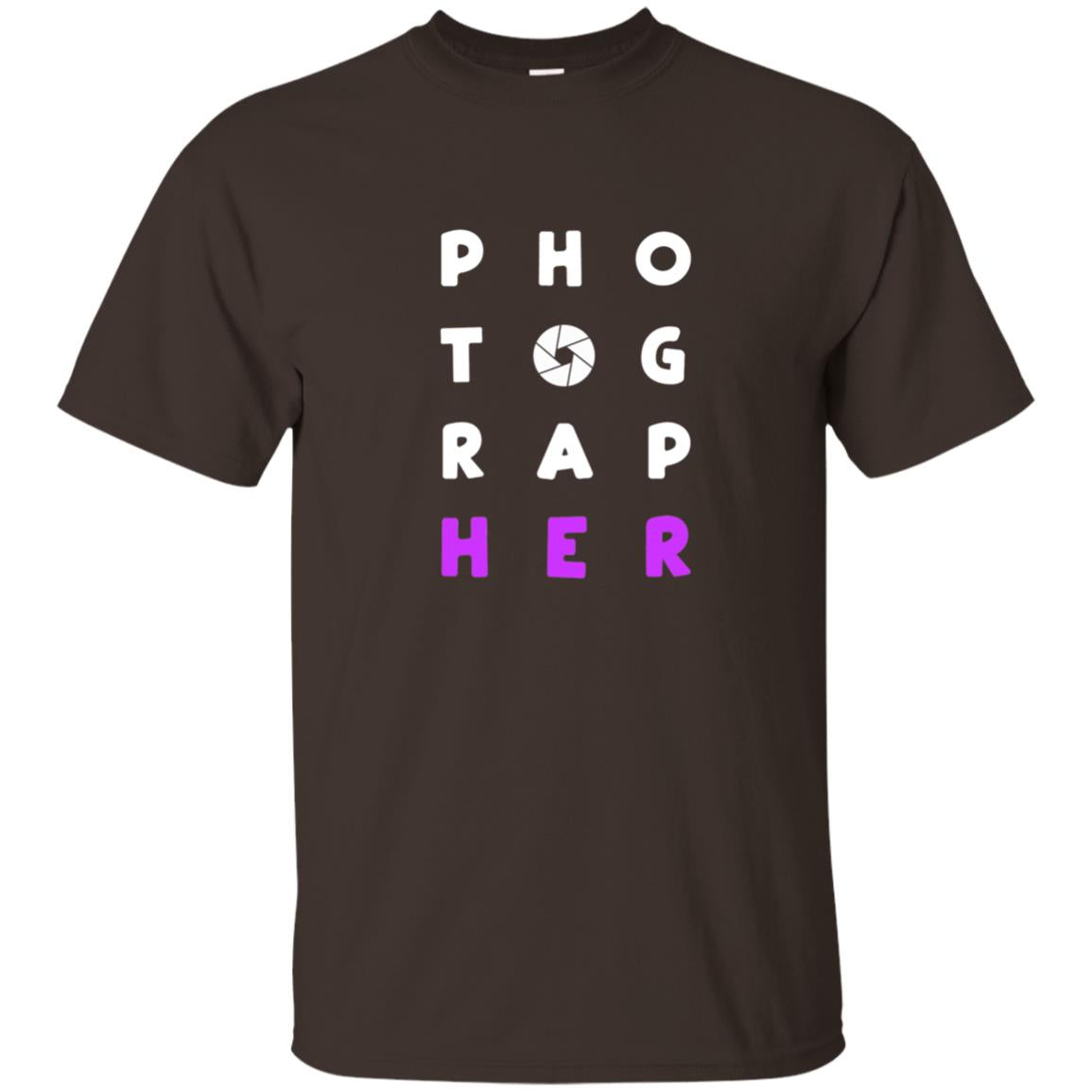 Photographer T-shirt With Purple Text Pho Tog Rap Her