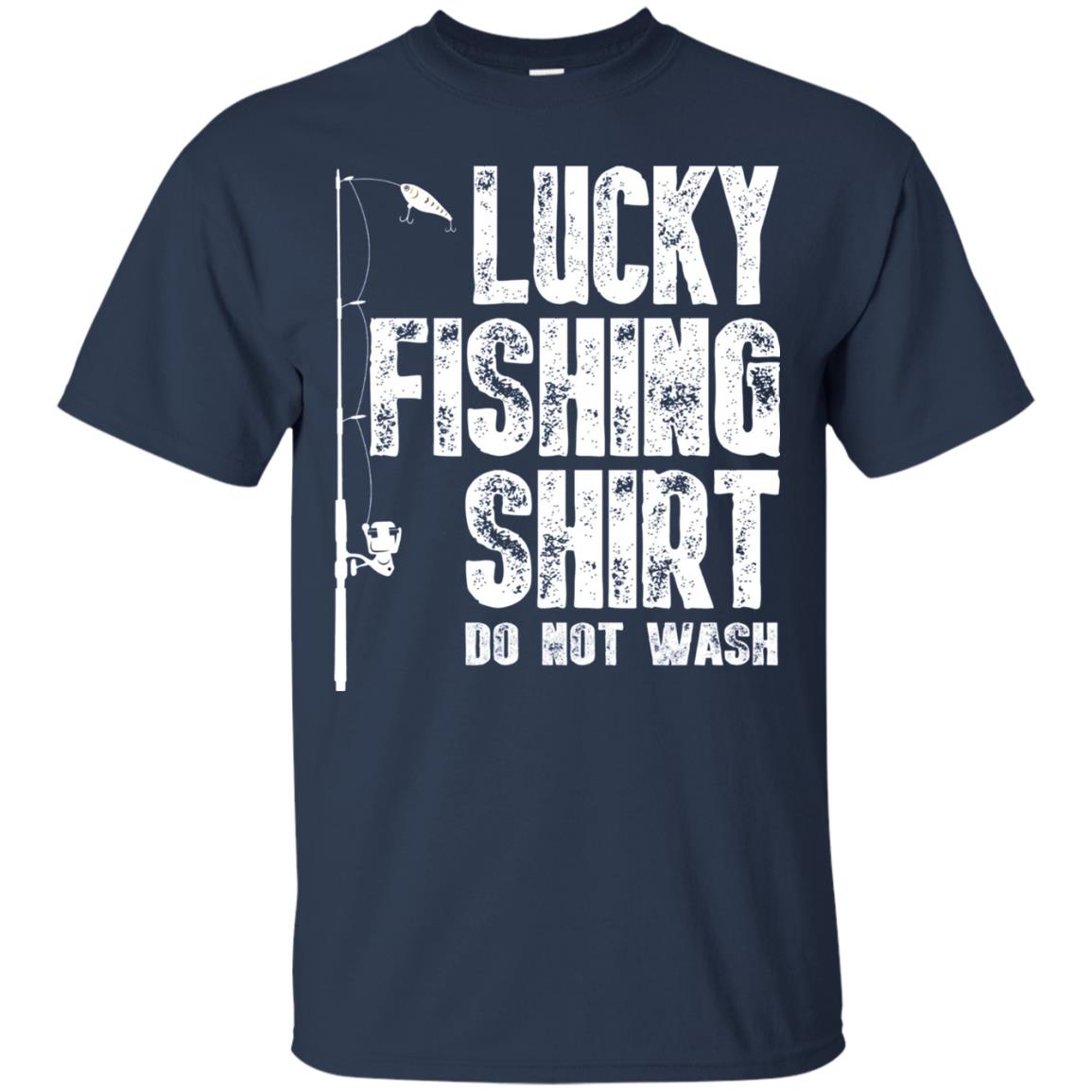 Lucky Fishing Shirt Do Not Wash Cool Fisherman T-shirt Navy