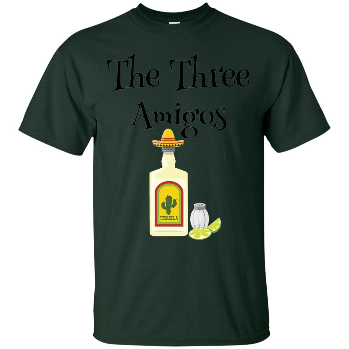 Cooking Lovers T-shirt The Three Amigos Tequila Salt Lime Forest Green