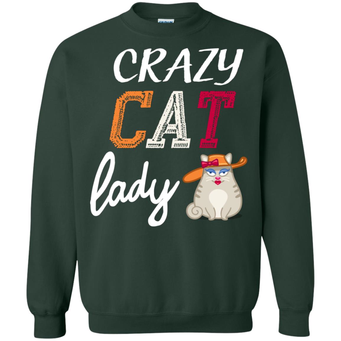 Crazy Cat Lady Chicken Shirt For Girls Womens Forest Green