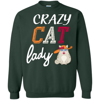 Crazy Cat Lady Chicken Shirt For Girls Womens Forest Green