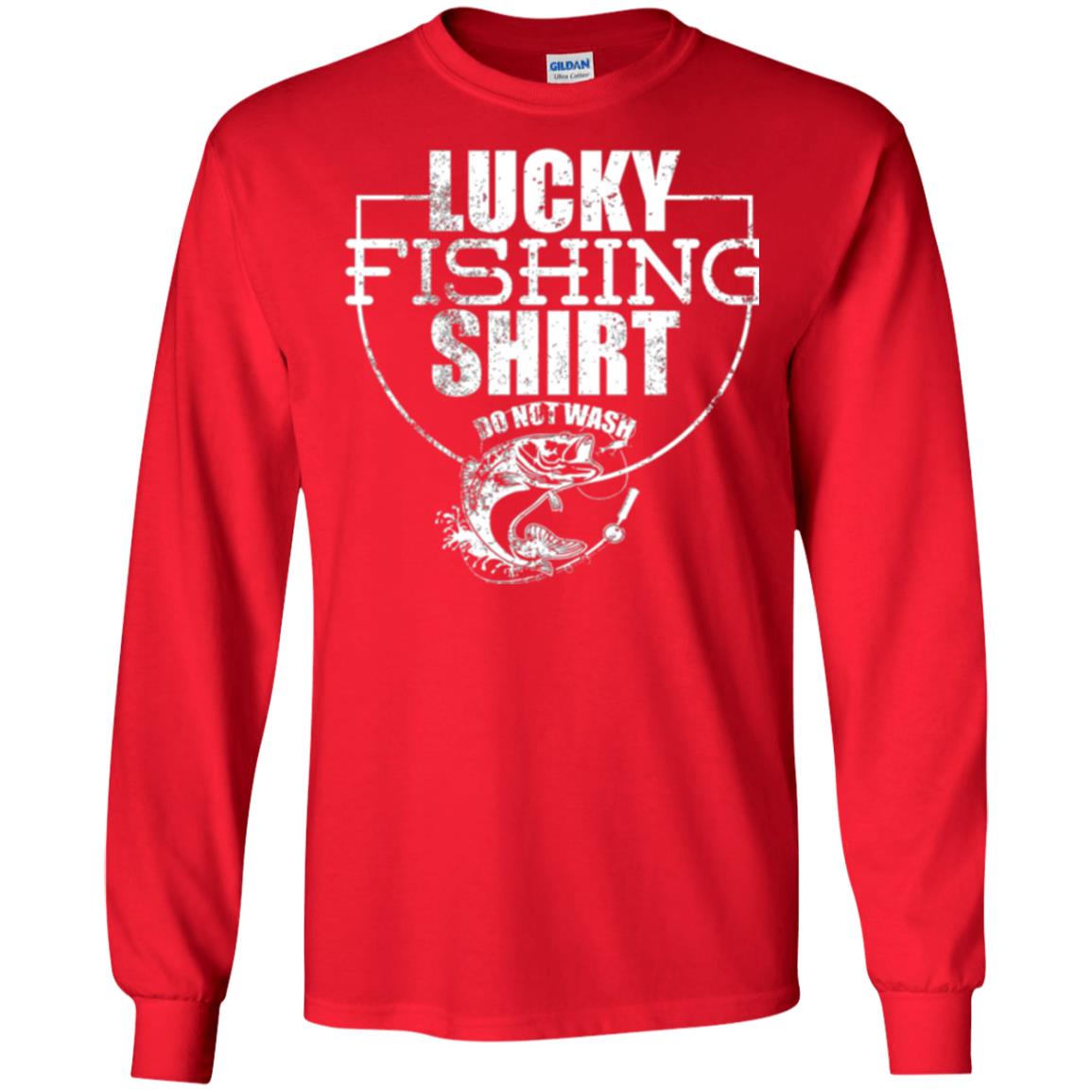Fisherman T-shirt Lucky Fishing Shirt Do Not Wash Red