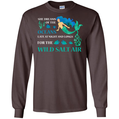 She Dreams Of The Oceans Mermaid T-shirt Dark Chocolate