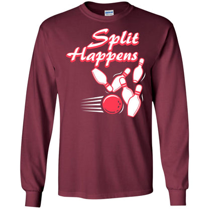 Bowling Lover T-shirt Split Happens Maroon