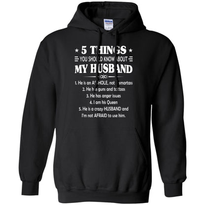 Wife T-shirt 5 Things You Should Know About My Husband Black