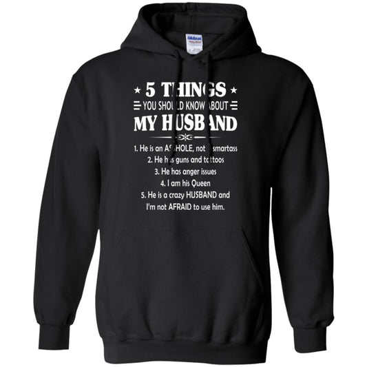 Wife T-shirt 5 Things You Should Know About My Husband Black