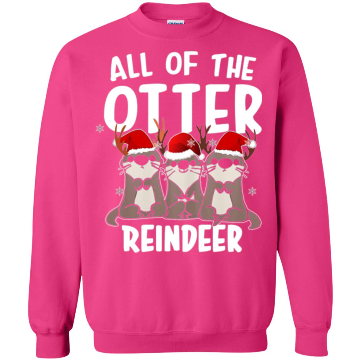 Christmas T-shirt All Of The Otter Reindeer Heliconia