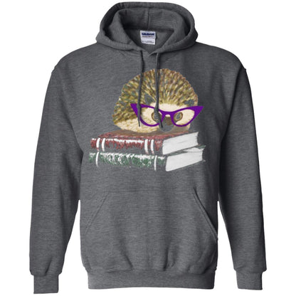 Adorable Hedgehog Book Nerd Gift Shirt Dark Heather