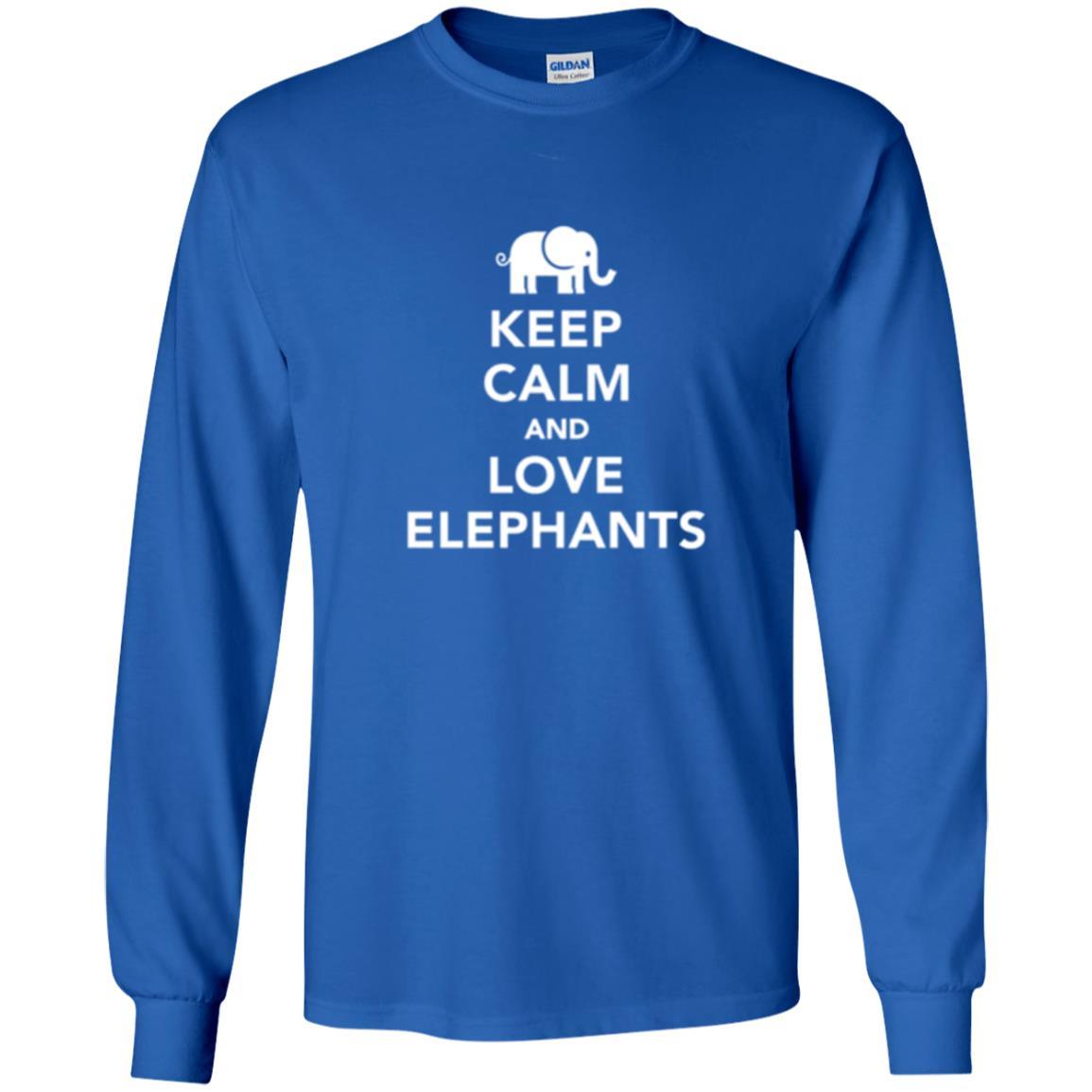 Elephant Lover T-shirt Keep Calm And Love Elephants T-shirt Royal